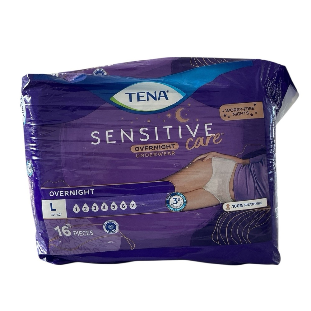 TENA - Sensitive Care Overnight Underwear (Large, 16 Ct) -‎ Incontinence